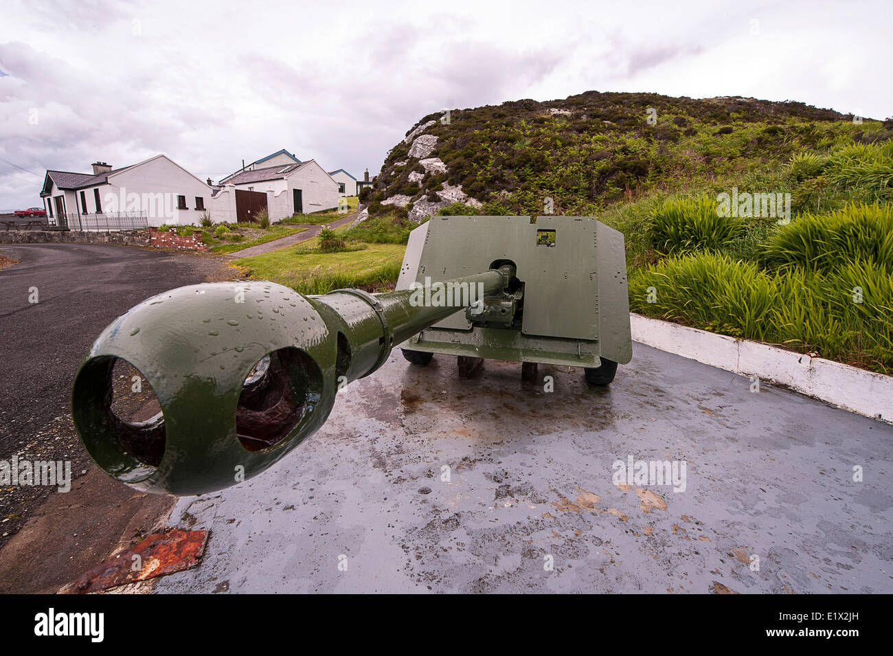 Anti-char à Fort Dunree, Linsfort, comté de Donegal, Irlande Banque D'Images