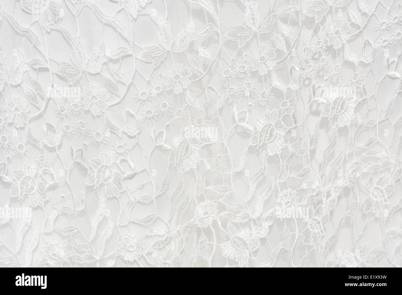 Filet blanc dentelle, broderie sur toile pour une robe de mariage, de texture Banque D'Images