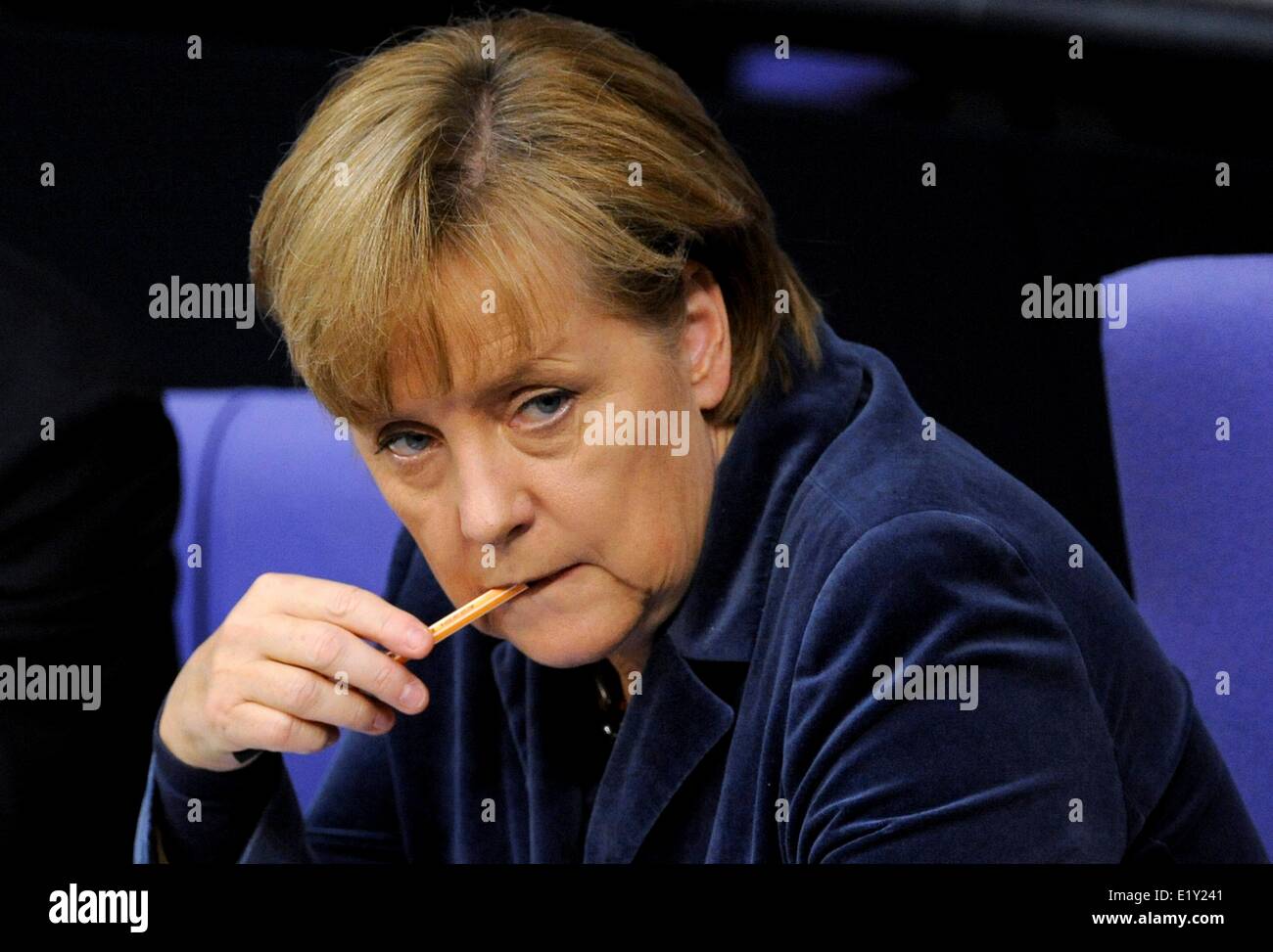 La chancelière allemande Angela Merkel au Bundestag à Berlin le 26 octobre en 2011. Banque D'Images