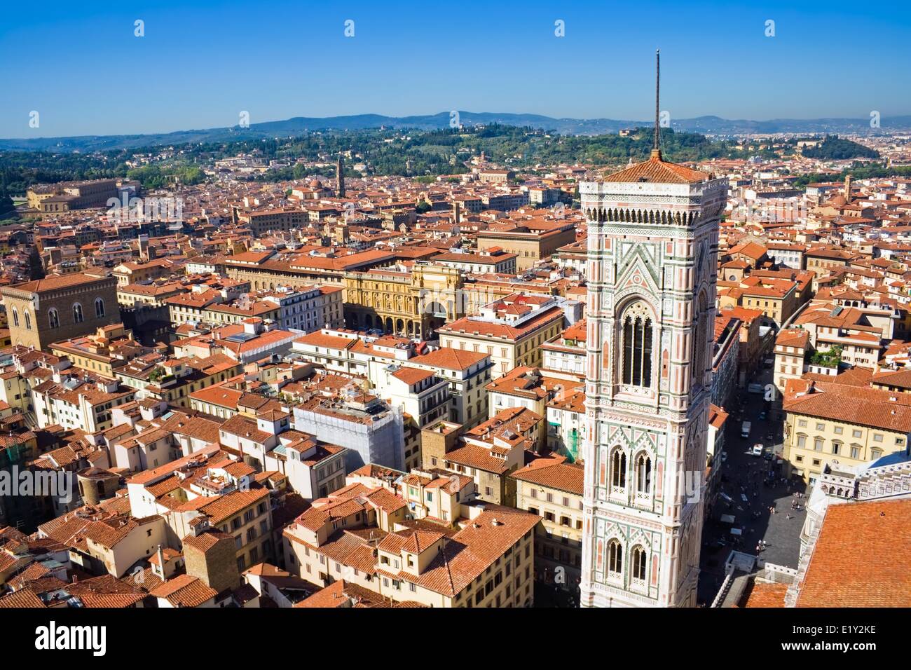 Vue depuis le dôme de la cathédrale de Florence Banque D'Images