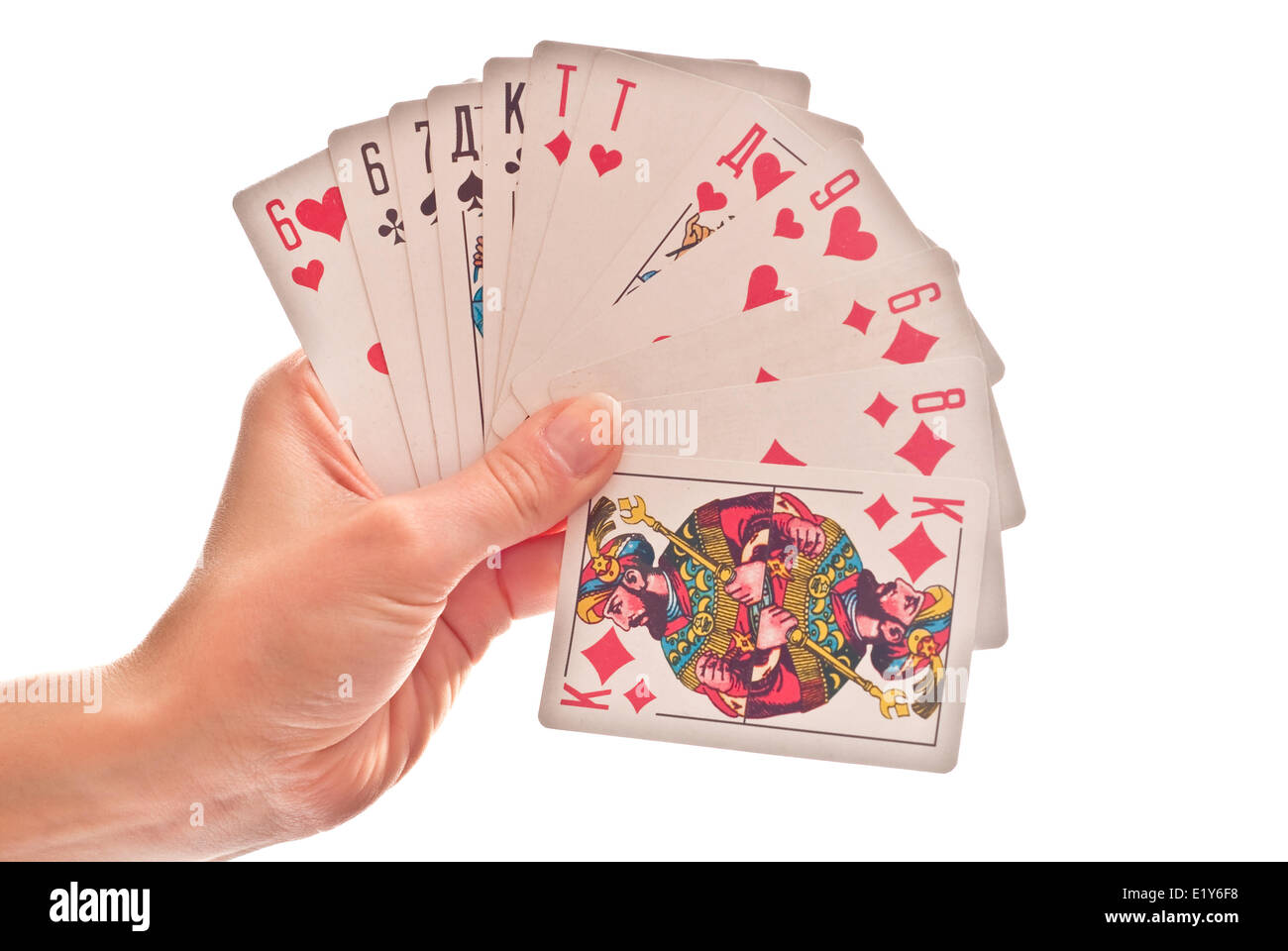 Les cartes en main Banque D'Images