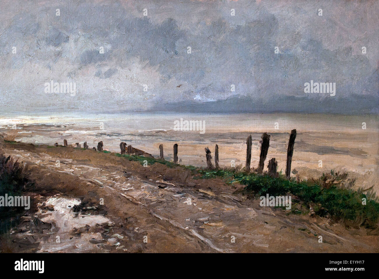 Une route près du littoral 1880 Carlos De Haes 1826-1898 peintre espagnol à partir de la Belgique. Banque D'Images