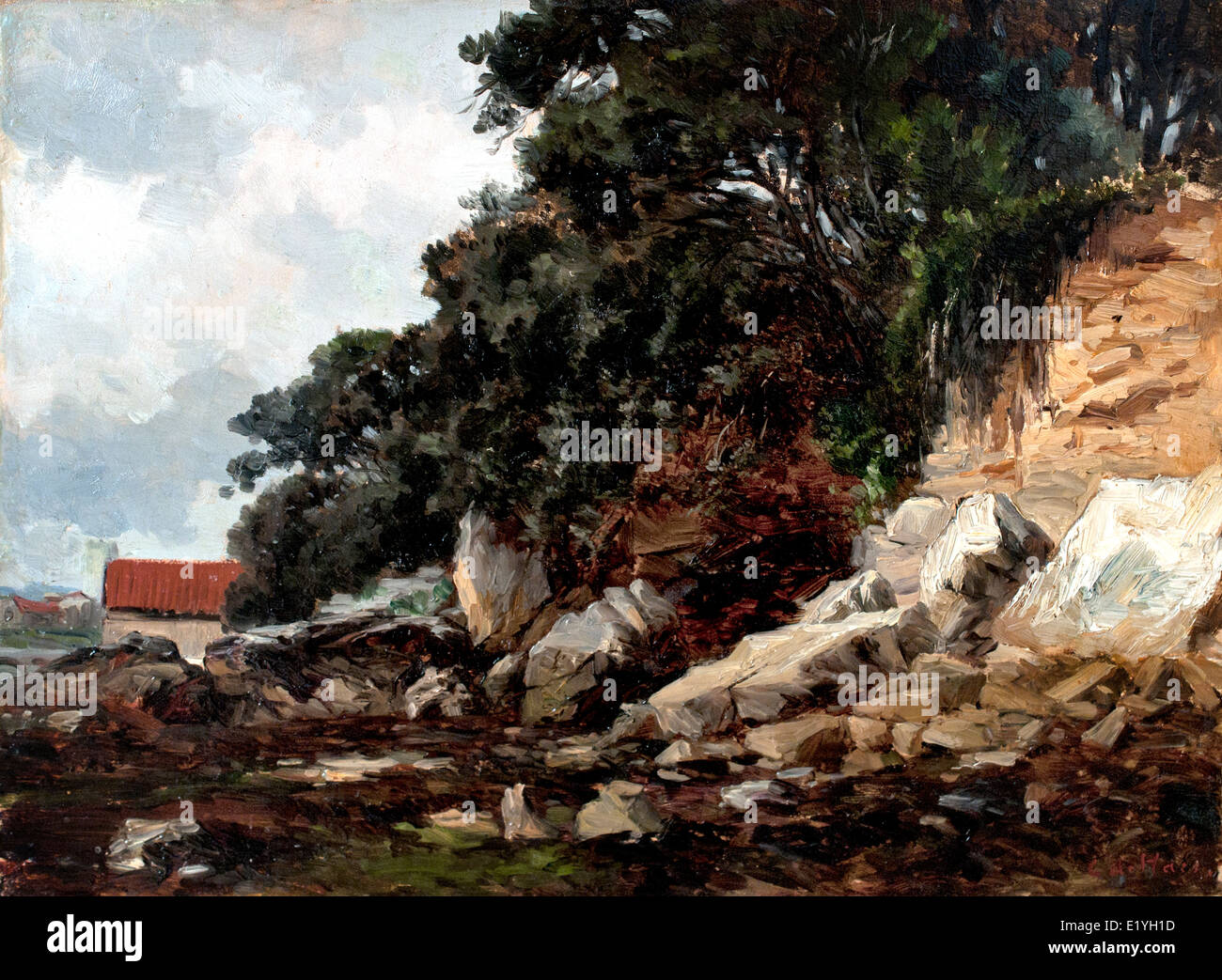 Plage nuageux 1880 Carlos De Haes 1826-1898 peintre espagnol à partir de la Belgique. Banque D'Images