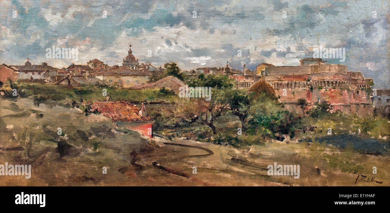 Paysage urbain par Francisco Pradilla Ortiz Espagnol Espagne 1840-1921 Banque D'Images