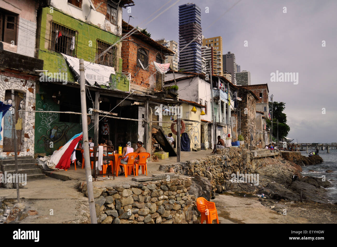 Favela Gamboa Baixa, Salvador da Bahia, Brésil. Banque D'Images