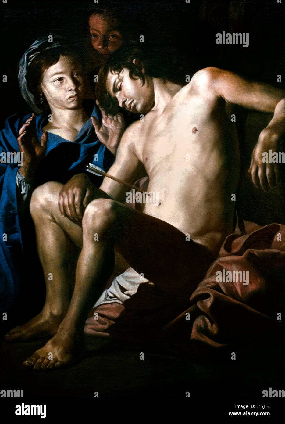 San Sebastian assisté par Irene et sa femme de chambre par Matthias Stom Néerlandais Pays-Bas 1600-1652 Banque D'Images