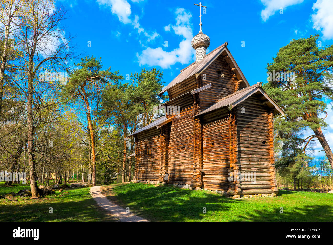 Église en bois du Musée de l'architecture en bois Banque D'Images