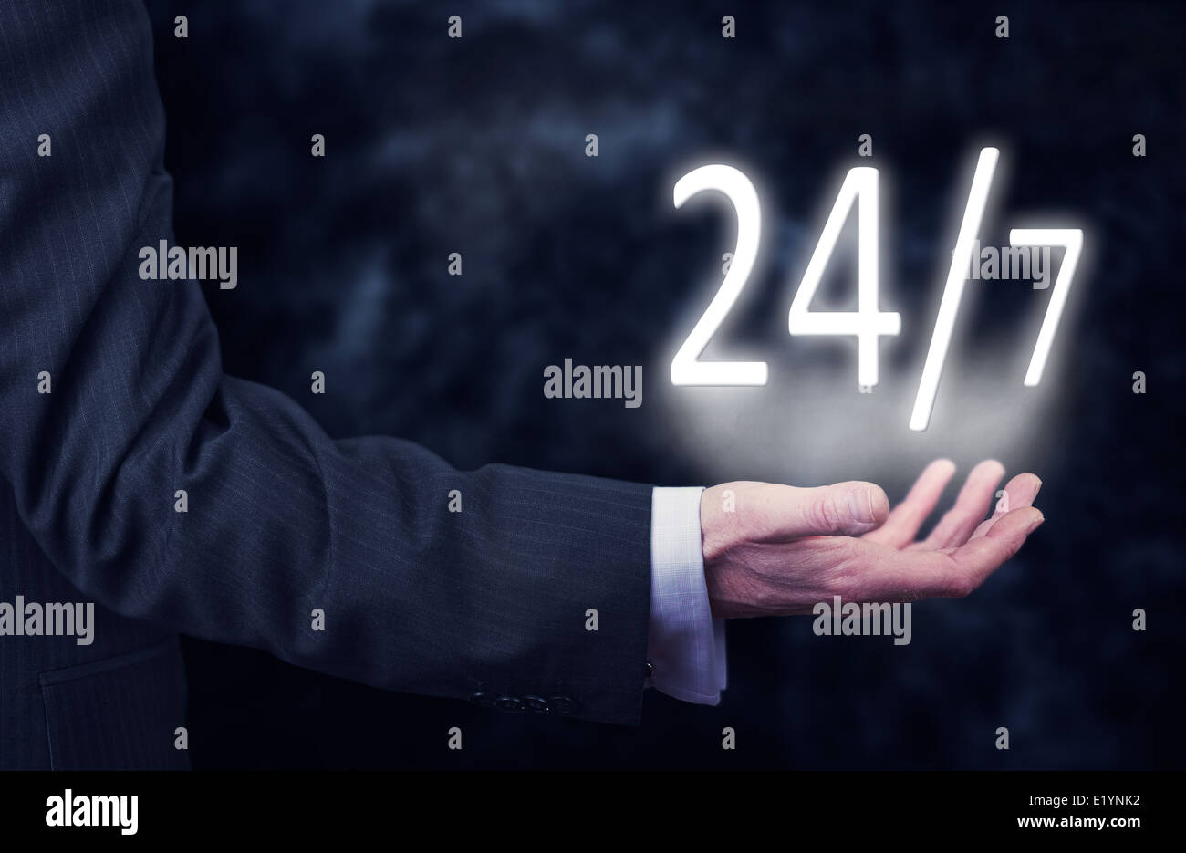 Service d'affaires 24h/24 concept. Banque D'Images
