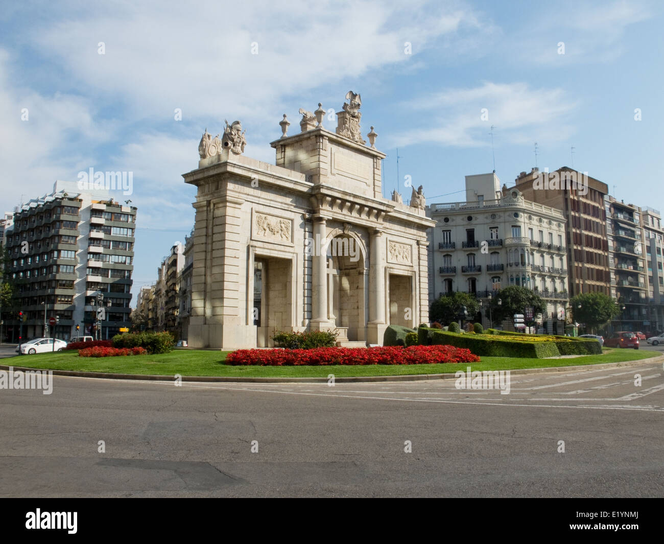 La Plaza de la Puerta del mar. Valence. Comunidad Valenciana, Espagne Banque D'Images