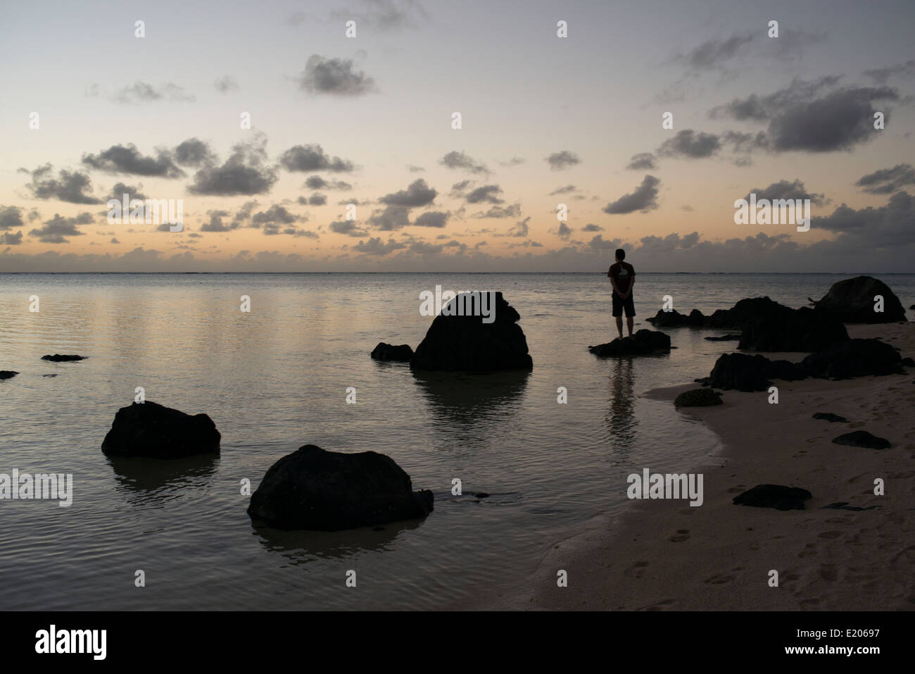 Aitutaki. L'île de Cook. Polynésie française. Océan Pacifique Sud. Plage de l'hôtel Pacific Resort Aitutaki. Pacific Resort Aitu Banque D'Images
