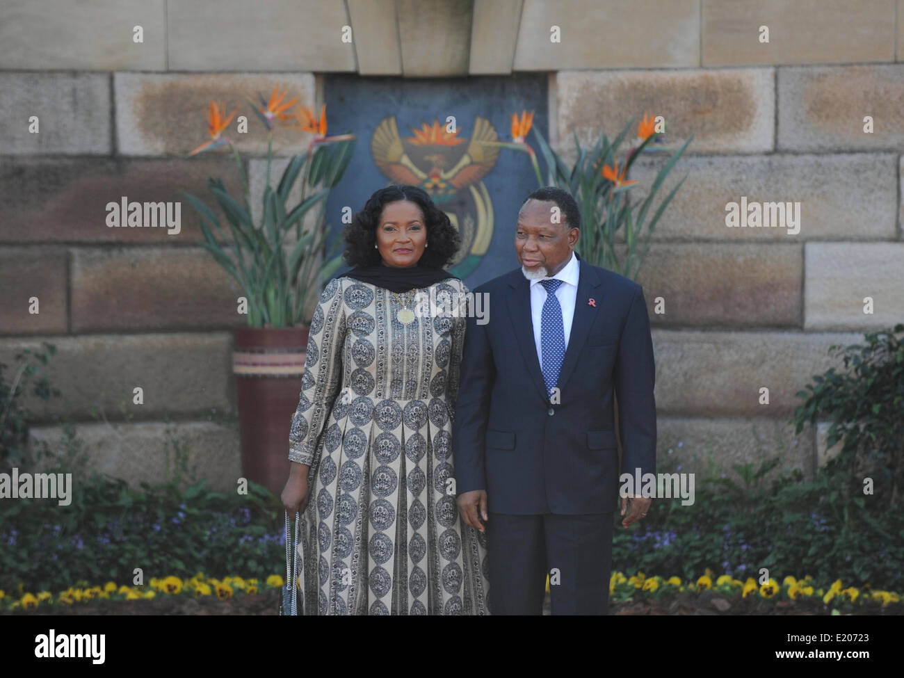 Le président Zuma's inauguration à l'Union Buildings, Pretoria. 2014. Kgalema Mothlante et sa femme arrivent. Banque D'Images