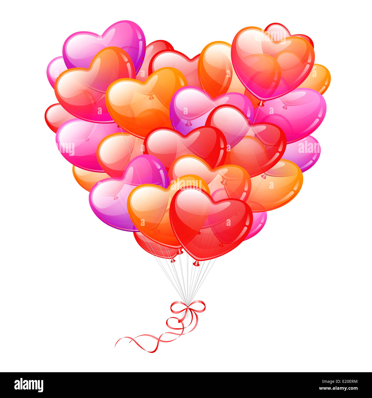 Ballons en forme de coeur coloré Banque D'Images