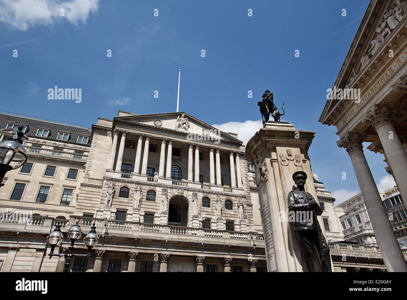 La Banque d'Angleterre dans Theadneedle Street à Londres. Banque D'Images