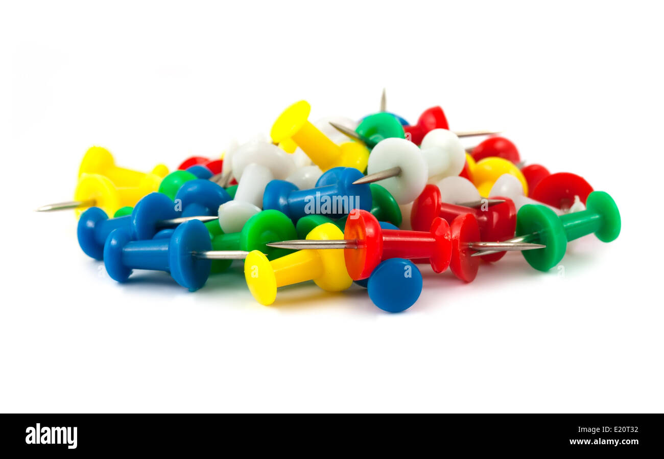 Gros plan du multi-colored trombones Banque D'Images