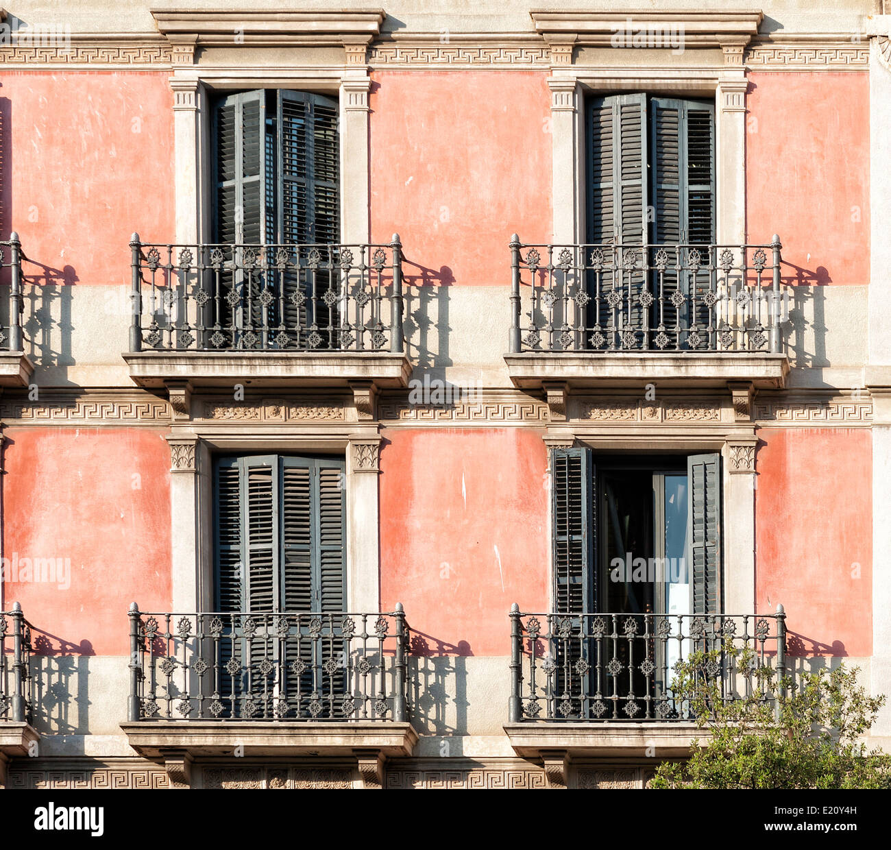 Quatre fenêtres, Barcelone Banque D'Images