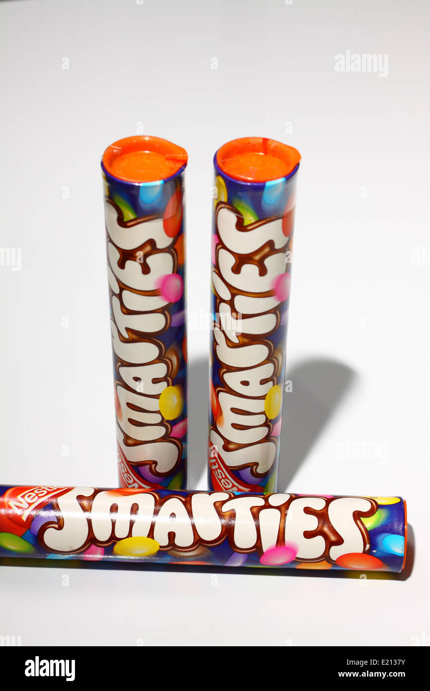 Close up of old style tubes Smarties Photo Stock Alamy