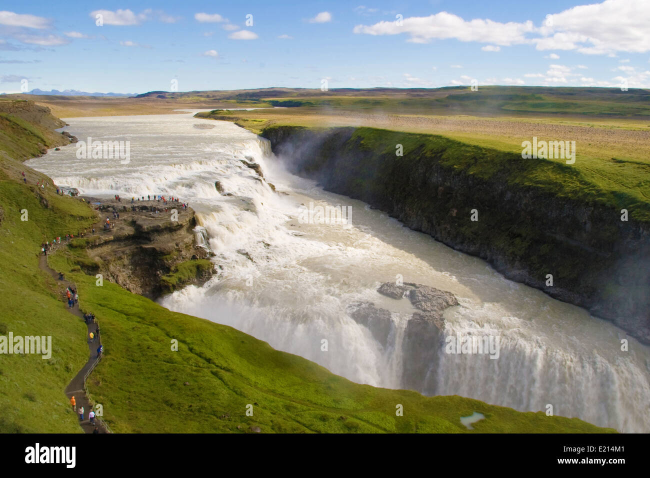 Cascade de Gullfoss dans le canyon de la rivière Hvita, centre du sud de l'Islande. Banque D'Images