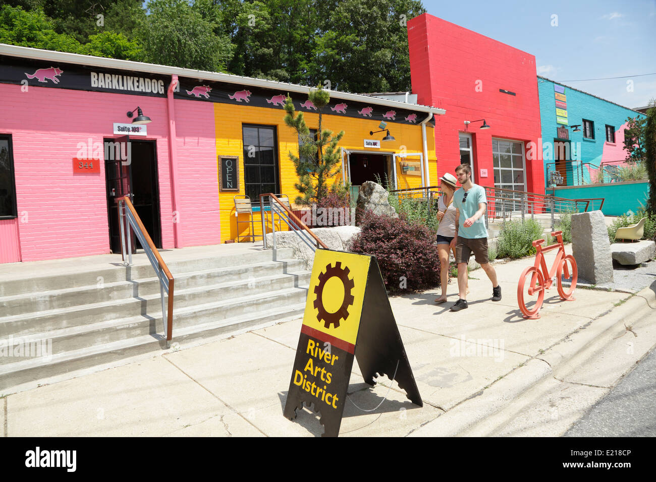 River Arts District, Asheville, Caroline du Nord. Banque D'Images