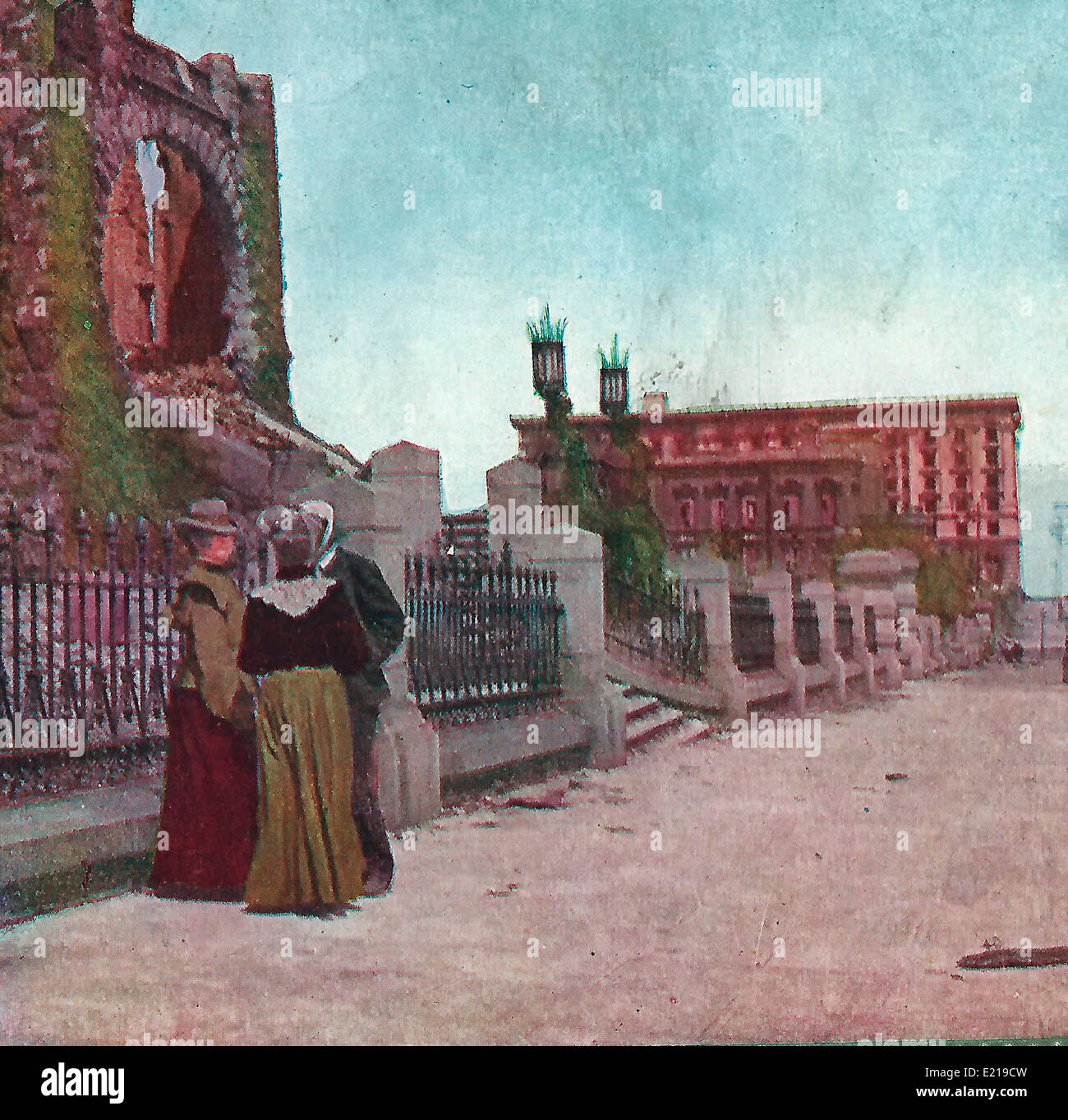Des palais en ruines sur Van Ness Avenue annihilé par l'incendie et le tremblement de terre du 18 avril 1906. San Francisco, Californie Banque D'Images