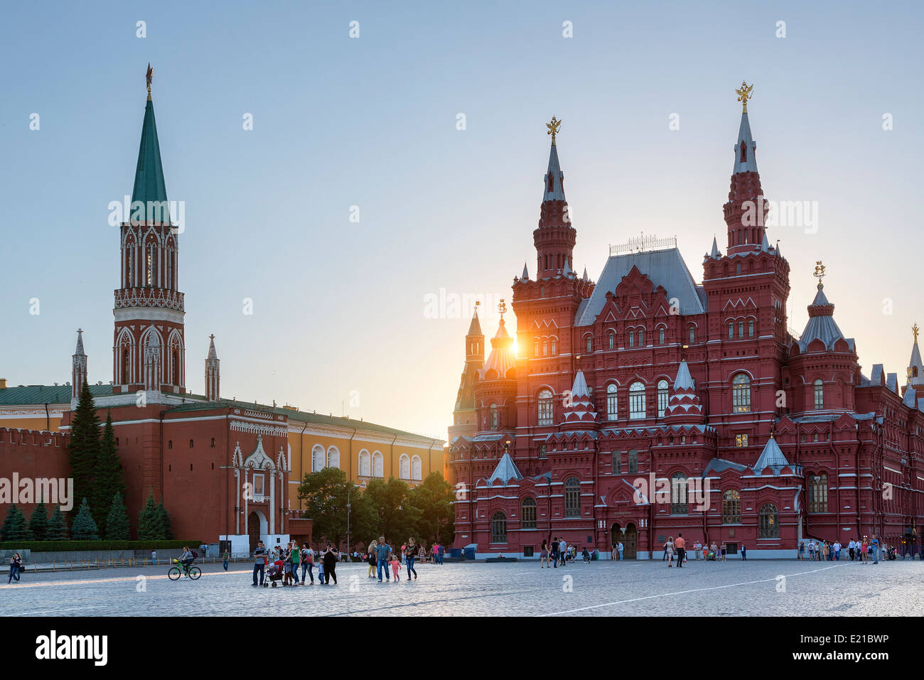 Moscou, la place rouge au coucher du soleil Banque D'Images
