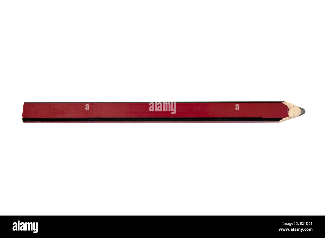 Crayon de charpentier rouge isolé sur fond blanc Banque D'Images