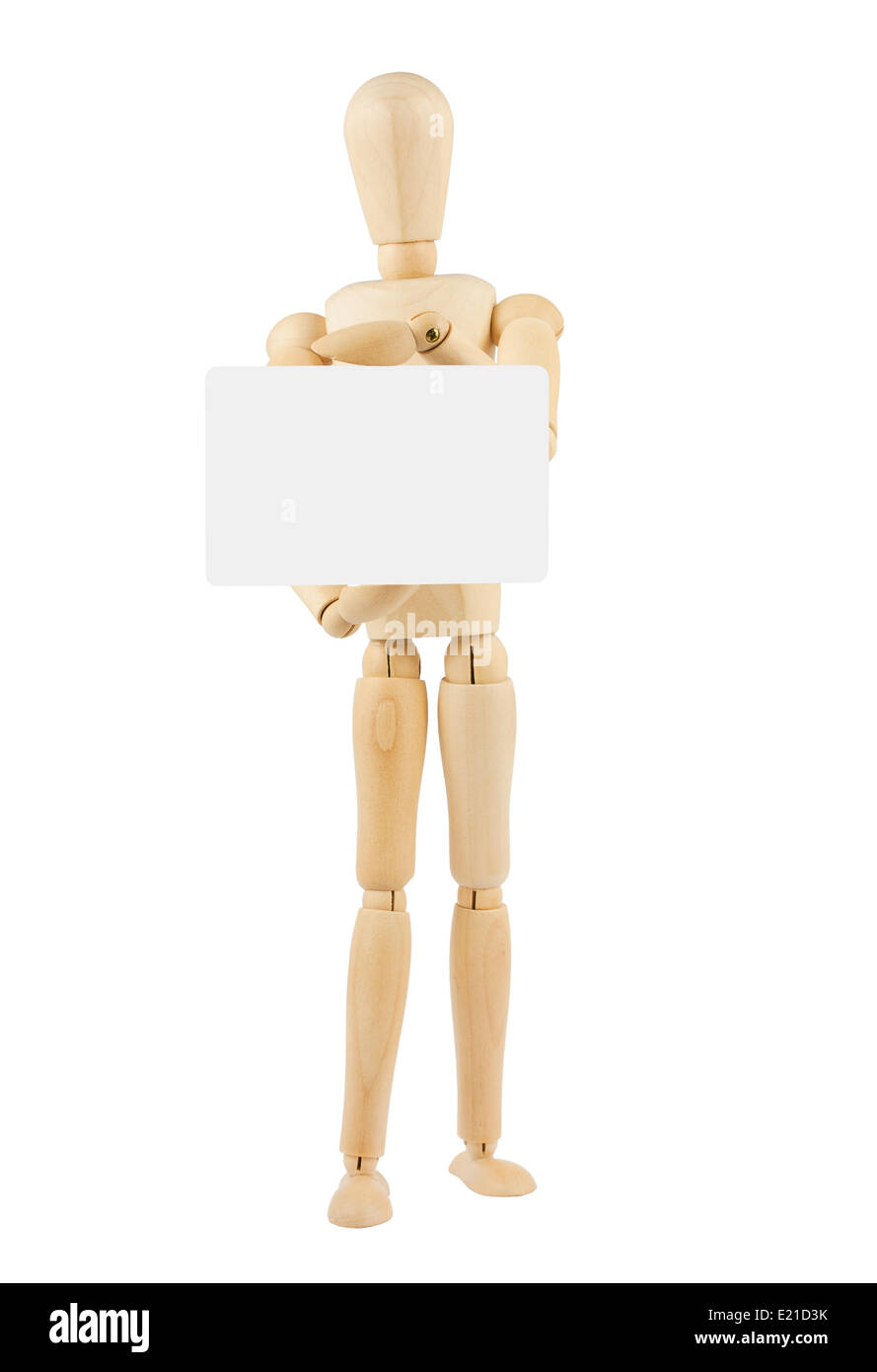 Carte vide holding factices en bois Banque D'Images