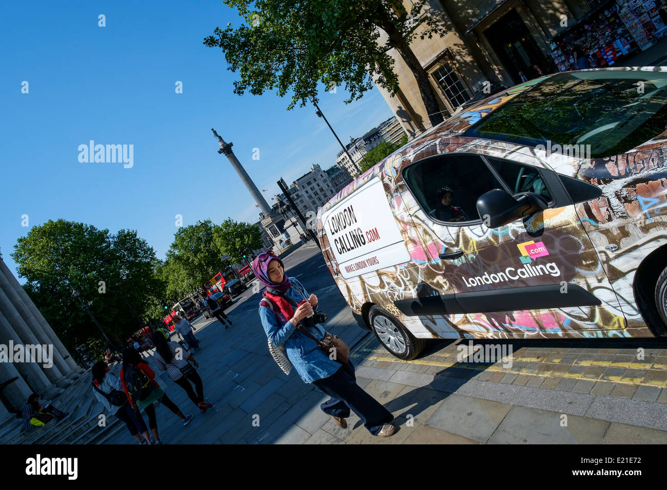 Un van publicité le domaine web pour Londres, 'London.Com' Banque D'Images