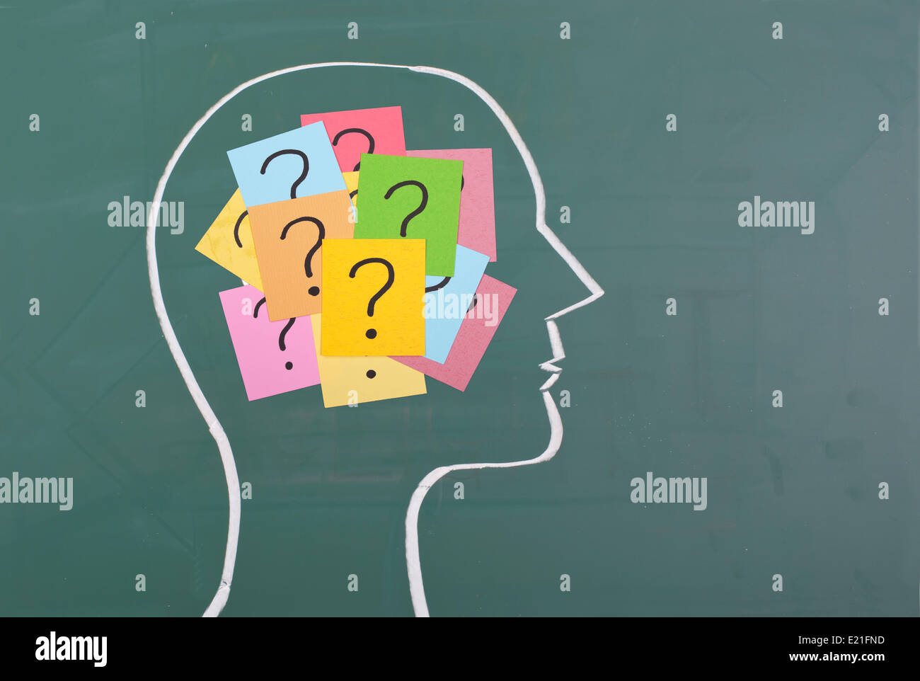 Cerveau humain et d'interrogation de couleur Banque D'Images