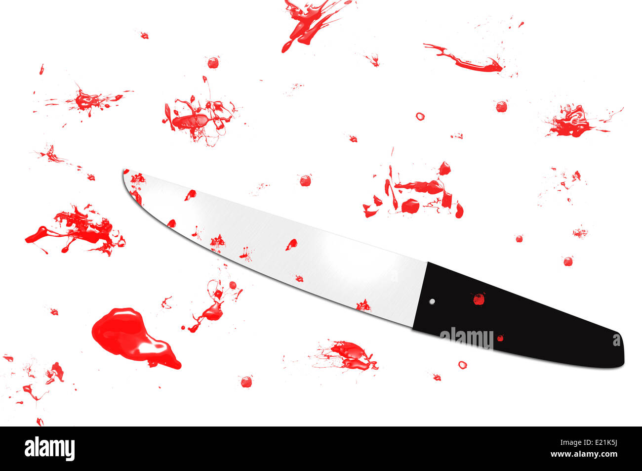 Le couteau avec le sang tout autour de Banque D'Images