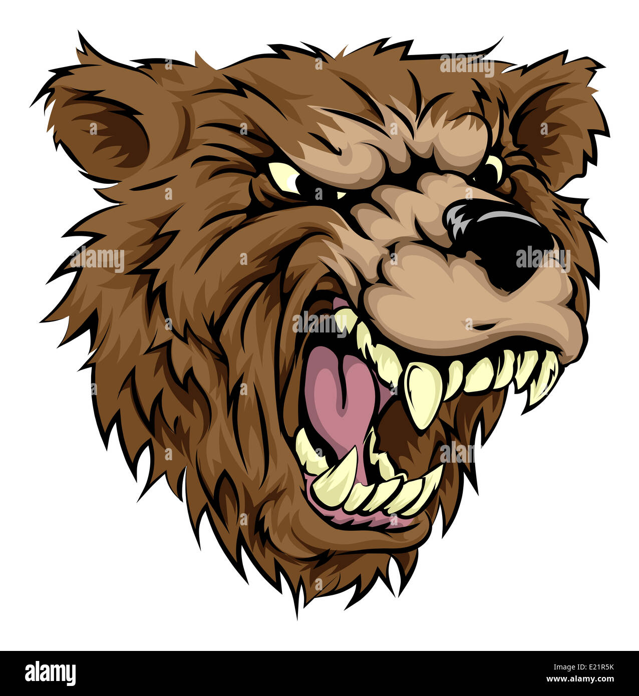 Une illustration d'un personnage animal ours féroce ou sportives mascot Banque D'Images