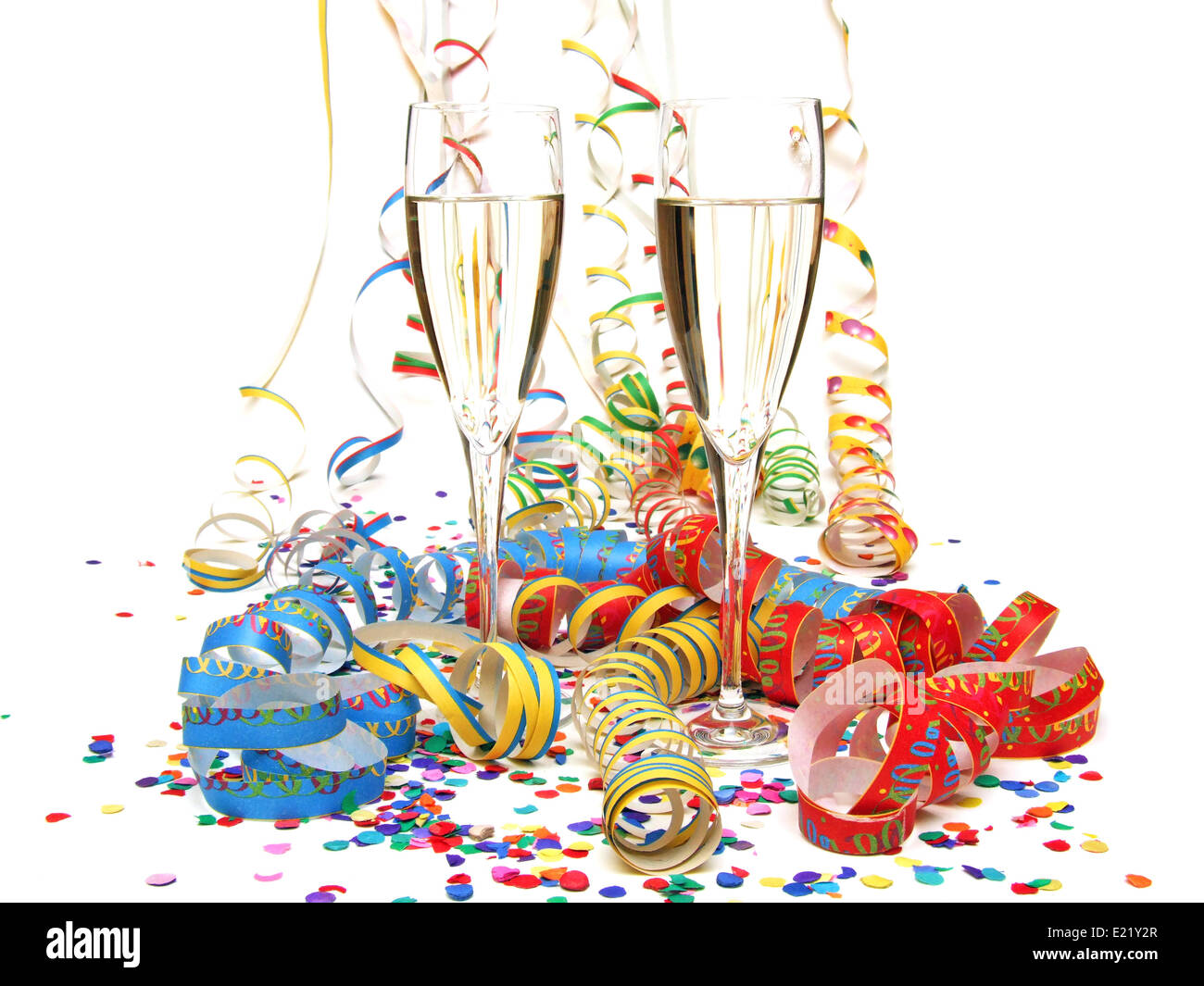 Champagne confetti de banderoles Banque D'Images