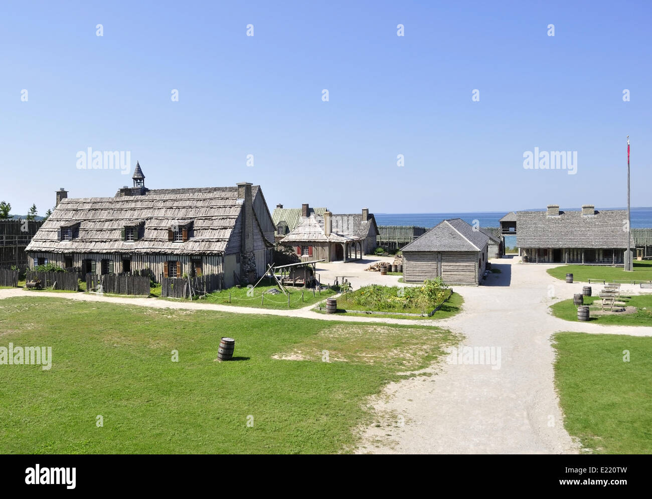 Fort Michilimackinac coloniale Banque D'Images