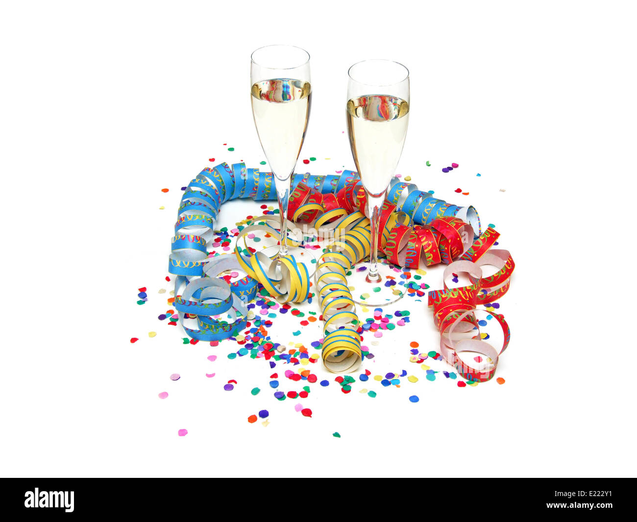 Champagne confetti de banderoles Banque D'Images