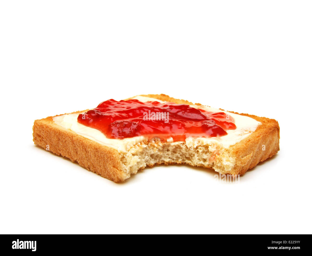 Confiture de fraise toast Banque D'Images