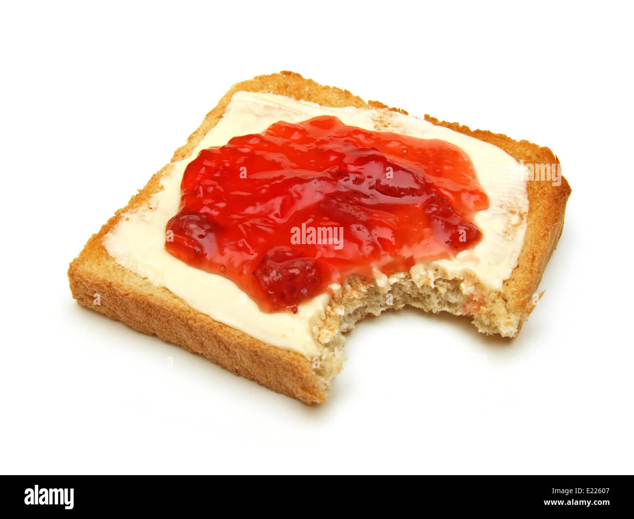 Confiture de fraise toast Banque D'Images