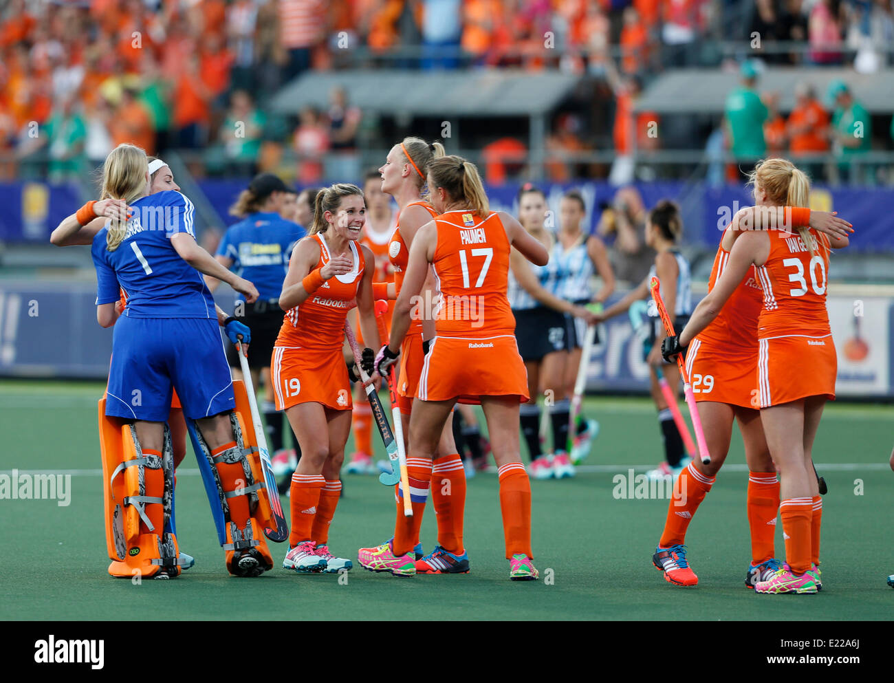 12.06.2014. La Haye, Pays-Bas. Pays-bas contre l'Argentine, demi-finale Rabobank Womens Hockey World Cup 2014. La partie s'est terminée avec 4-0 Pays-Bas décisions finale Banque D'Images