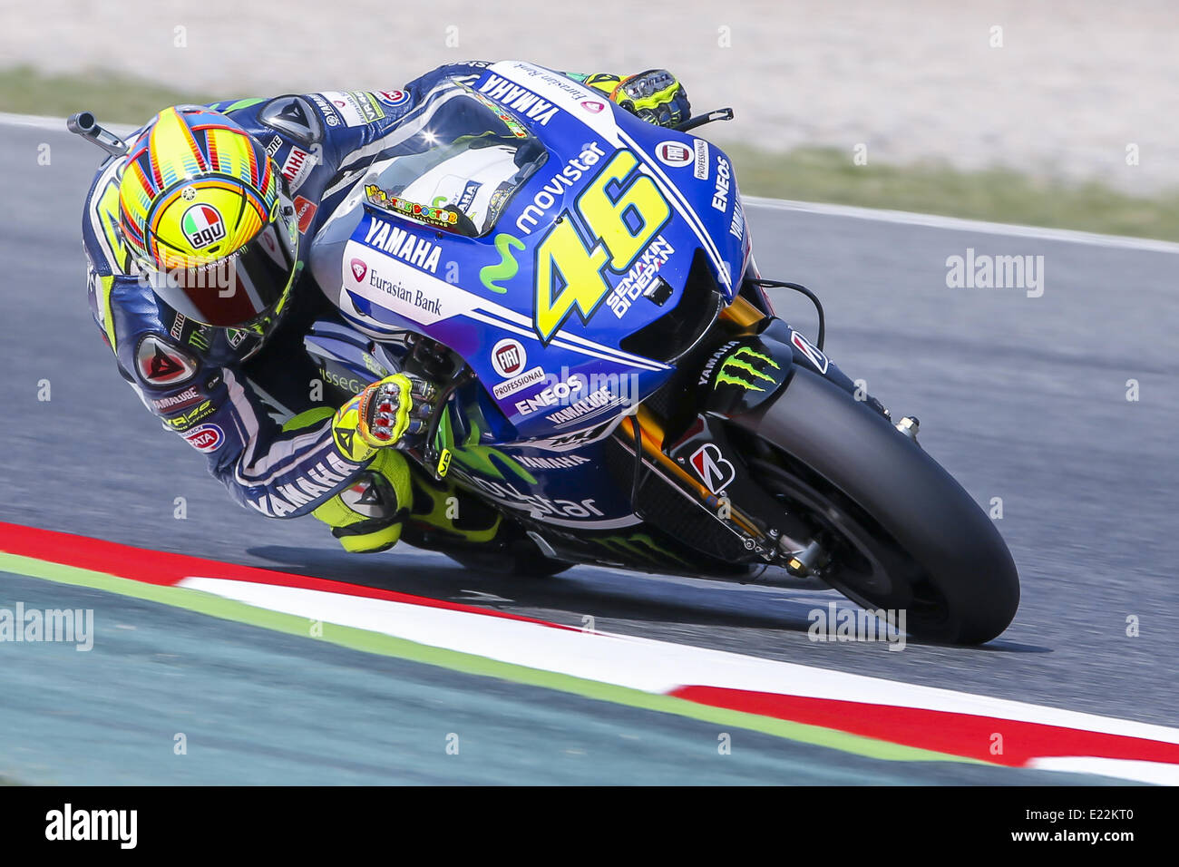 Bacelona, Espagne. 13 Juin, 2014. Barcelone Espagne -13 juin : Valentino Rossi en Moto GP la pratique libre célébrée dans le circuit de Barcelona-Catalunya, le 13 juin 2014 Photo : Mikel Trigueros/Urbanandsport Nurphoto/crédit : Mikel Trigueros/NurPhoto ZUMAPRESS.com/Alamy/Live News Banque D'Images