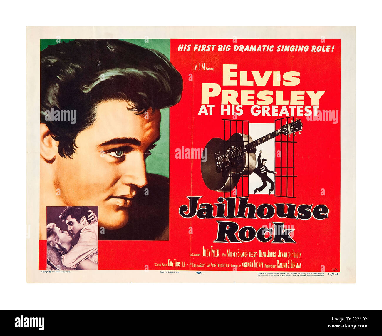 1957 L'affiche du film Jailhouse Rock d'Elvis Presley avec Banque D'Images