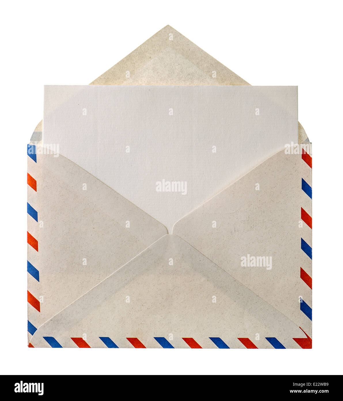 De l'air vintage enveloppe poste lettre isolé sur fond blanc Banque D'Images