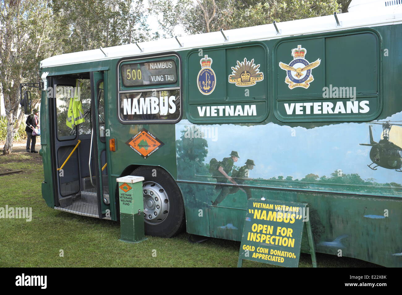 Sydney, Australie. 14 juin 2014. Bus, les anciens combattants du Vietnam à l'Avalon Tattoo Crédit : martin berry/Alamy Live News Banque D'Images