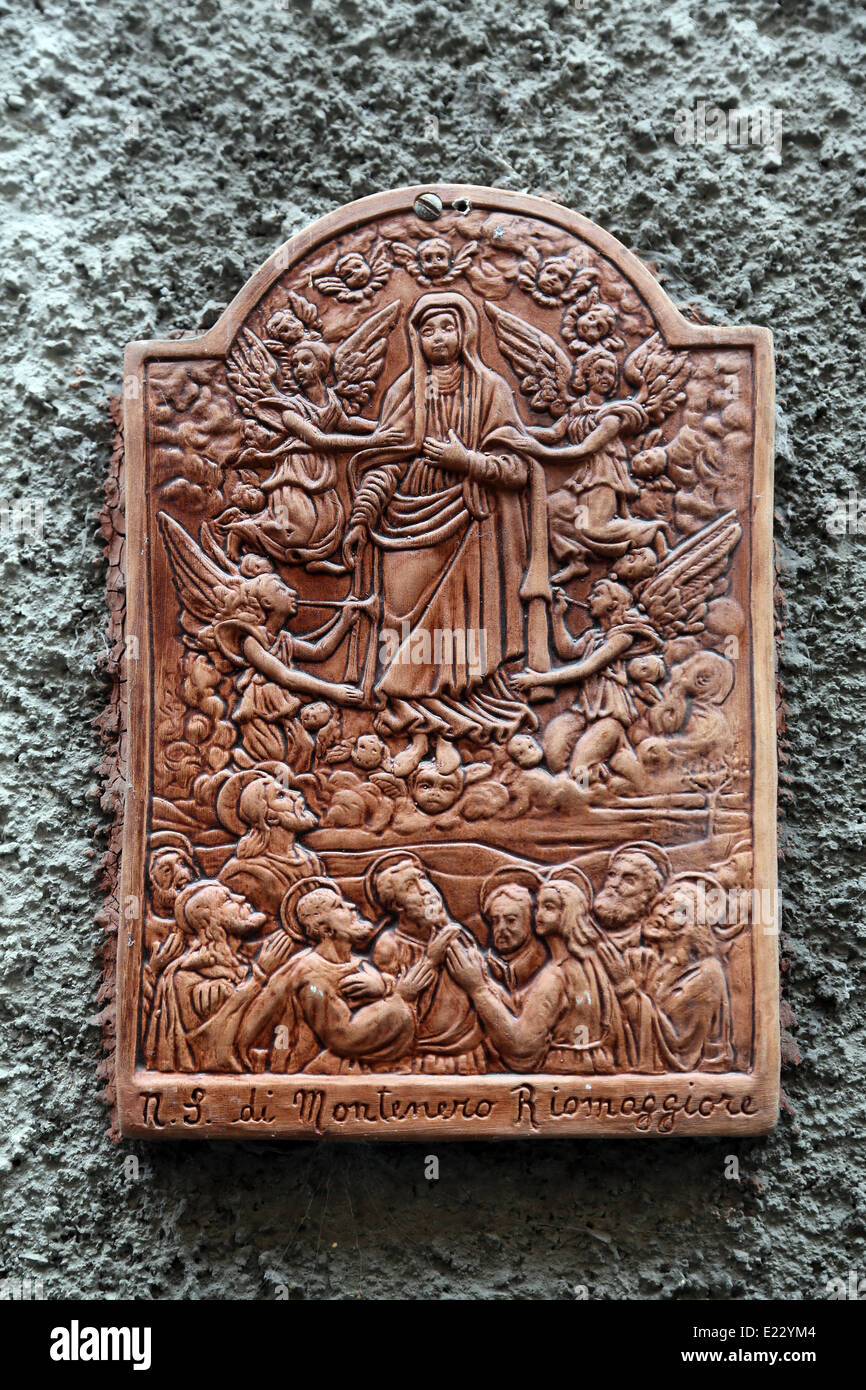 Vierge Marie, Secours à Riomaggiore, Cinque Terre, Italie Banque D'Images