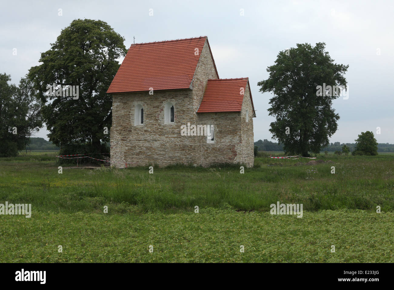 Église de St Marguerite d'Antioche, le seul bâtiment encore debout de l'Empire de la Grande Moravie, dans Kopcany, la Slovaquie. Banque D'Images