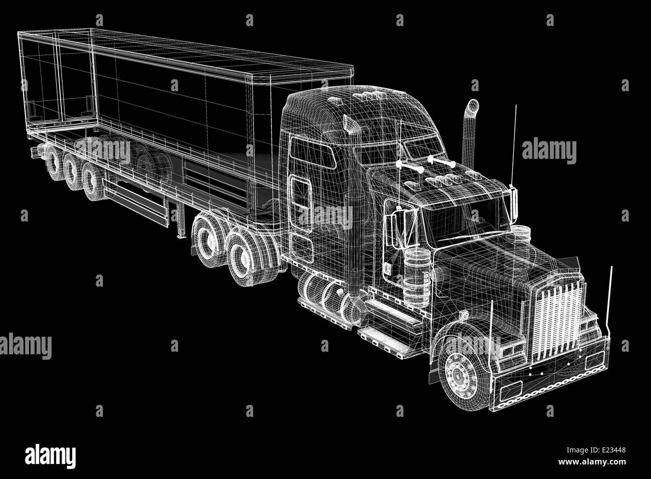 Véhicule de livraison de marchandises, la structure de la carrosserie, modèle de fil Banque D'Images