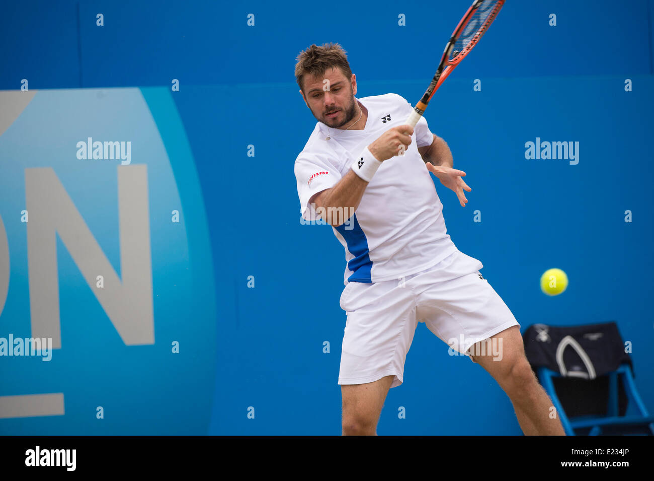 Londres, Royaume-Uni. 14 Juin, 2014. Queens Club Aegon Championships demi finale. Wawrinka contre Dimitrov. Stanislas Wawrinka [SUI] Credit : Action Plus Sport/Alamy Live News Banque D'Images