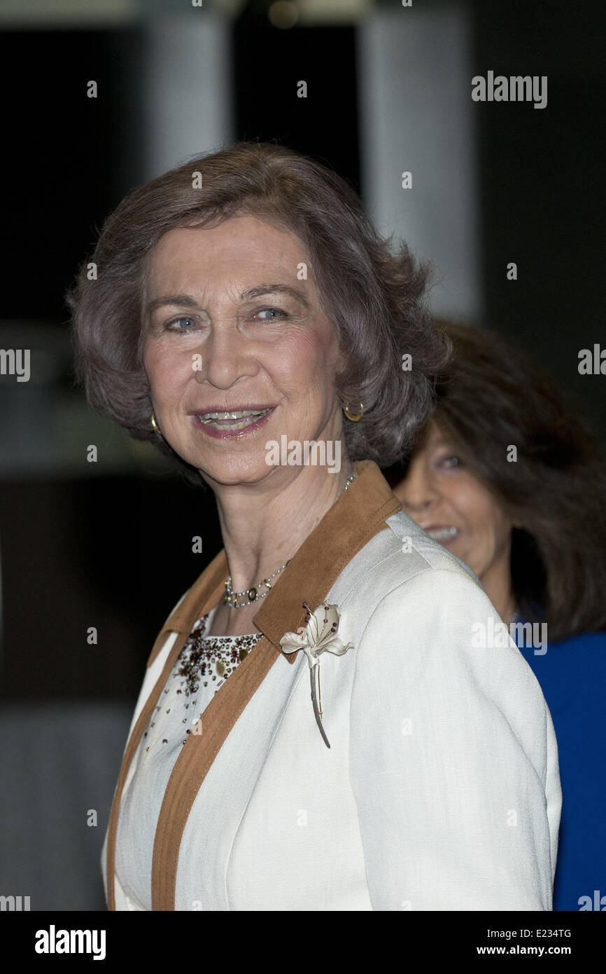 13 juin 2014 - Madrid, Espagne - La Reine Sofia d'Espagne offre des bourses pour étudier à l'étranger, dans son dernier acte officiel en tant que reine d'Espagne le 13 juin 2014 à Madrid, Espagne. (Photo par Oscar Gonzalez/NurPhoto) (Crédit Image : © Oscar Gonzalez/NurPhoto/ZUMAPRESS.com) Banque D'Images