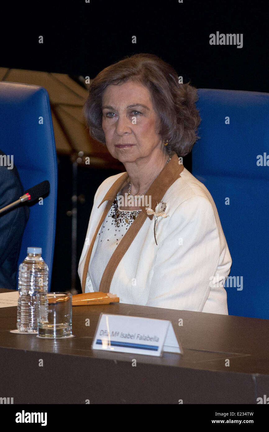 13 juin 2014 - Madrid, Espagne - La Reine Sofia d'Espagne offre des bourses pour étudier à l'étranger, dans son dernier acte officiel en tant que reine d'Espagne le 13 juin 2014 à Madrid, Espagne. (Photo par Oscar Gonzalez/NurPhoto) (Crédit Image : © Oscar Gonzalez/NurPhoto/ZUMAPRESS.com) Banque D'Images