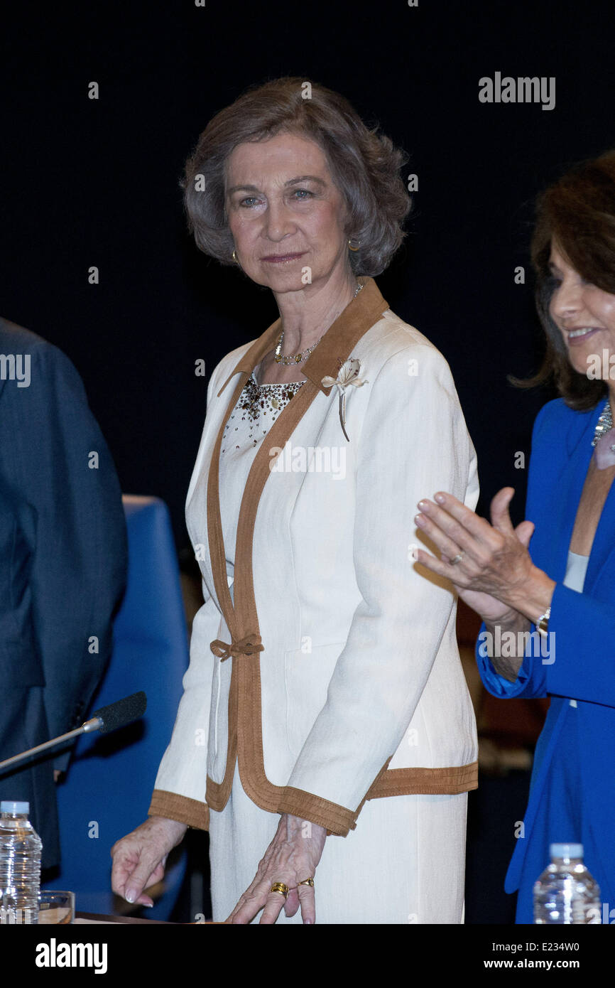 13 juin 2014 - Madrid, Espagne - La Reine Sofia d'Espagne offre des bourses pour étudier à l'étranger, dans son dernier acte officiel en tant que reine d'Espagne le 13 juin 2014 à Madrid, Espagne. (Photo par Oscar Gonzalez/NurPhoto) (Crédit Image : © Oscar Gonzalez/NurPhoto/ZUMAPRESS.com) Banque D'Images