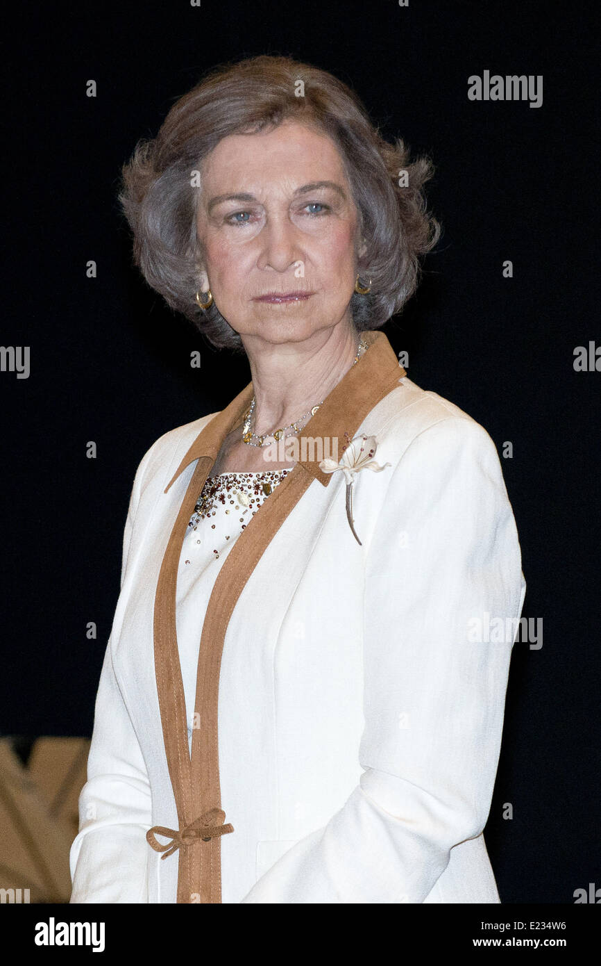 13 juin 2014 - Madrid, Espagne - La Reine Sofia d'Espagne offre des bourses pour étudier à l'étranger, dans son dernier acte officiel en tant que reine d'Espagne le 13 juin 2014 à Madrid, Espagne. (Photo par Oscar Gonzalez/NurPhoto) (Crédit Image : © Oscar Gonzalez/NurPhoto/ZUMAPRESS.com) Banque D'Images