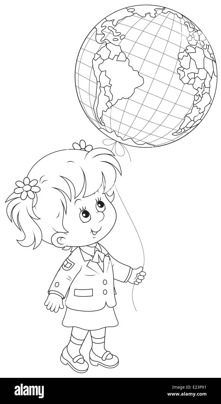 Lycéenne est titulaire d'un globe - balloon Banque D'Images