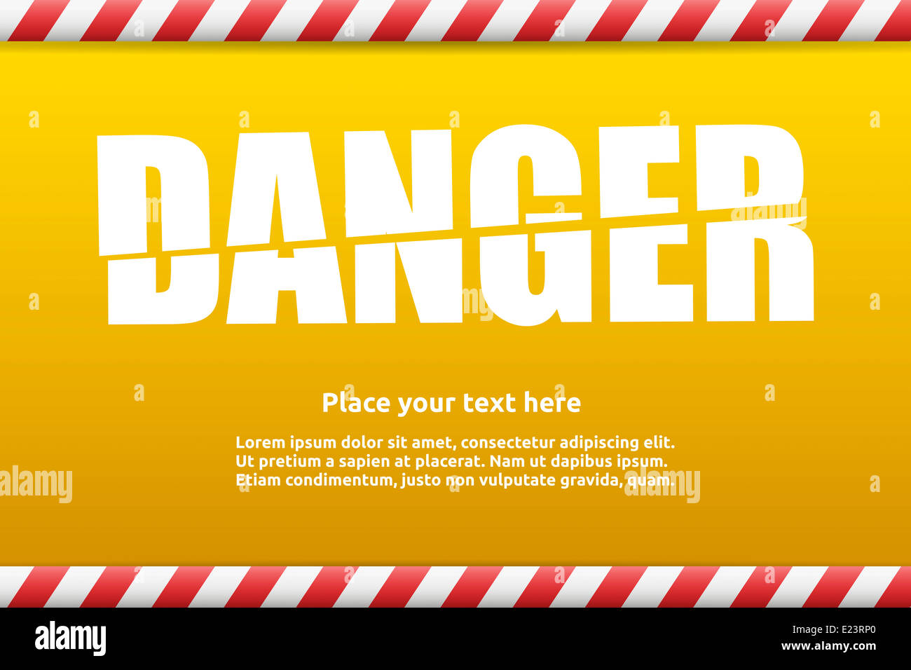 Panneau d'avertissement de danger pour votre texte avec la couleur d'alerte Banque D'Images